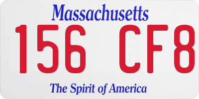 MA license plate 156CF8