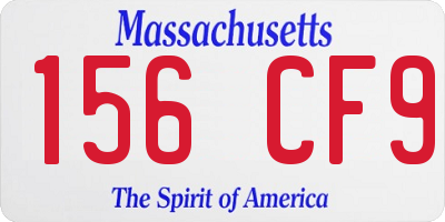 MA license plate 156CF9
