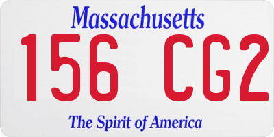 MA license plate 156CG2