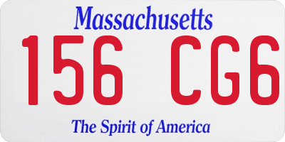MA license plate 156CG6