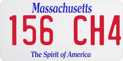 MA license plate 156CH4
