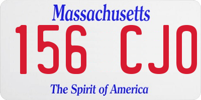 MA license plate 156CJ0