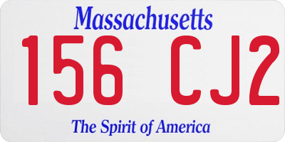 MA license plate 156CJ2