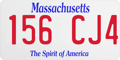 MA license plate 156CJ4