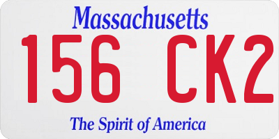MA license plate 156CK2