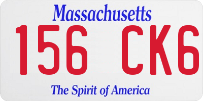 MA license plate 156CK6
