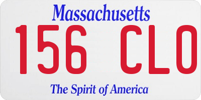 MA license plate 156CL0
