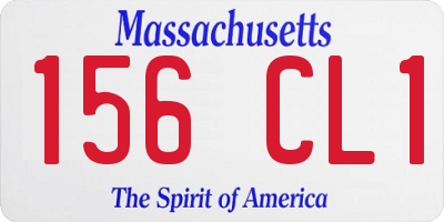 MA license plate 156CL1