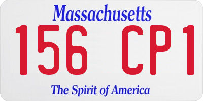 MA license plate 156CP1