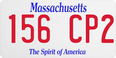 MA license plate 156CP2