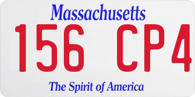 MA license plate 156CP4