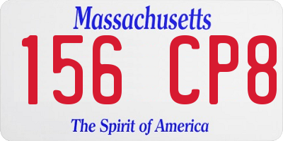 MA license plate 156CP8