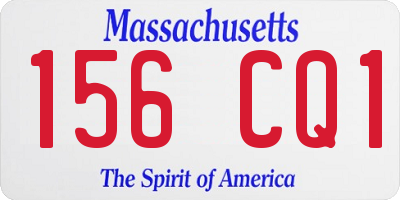 MA license plate 156CQ1