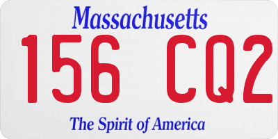 MA license plate 156CQ2