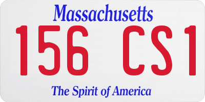 MA license plate 156CS1