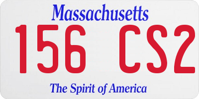 MA license plate 156CS2