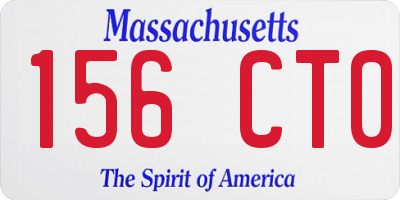 MA license plate 156CT0
