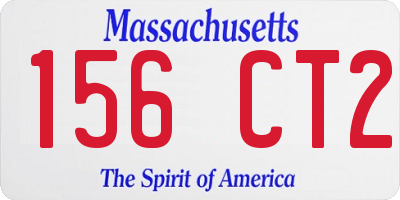MA license plate 156CT2