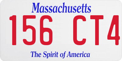 MA license plate 156CT4