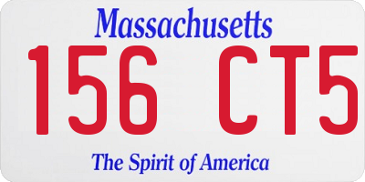 MA license plate 156CT5