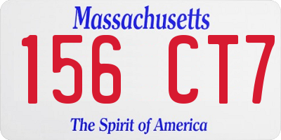MA license plate 156CT7