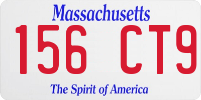 MA license plate 156CT9