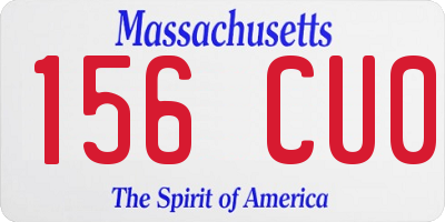 MA license plate 156CU0