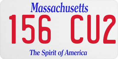 MA license plate 156CU2