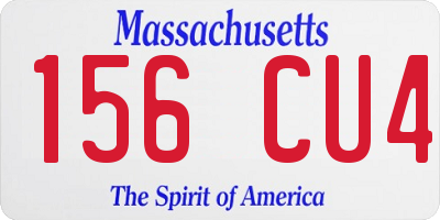 MA license plate 156CU4