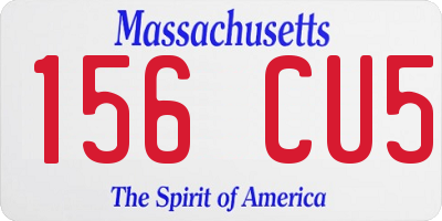 MA license plate 156CU5