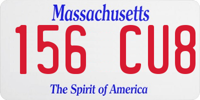 MA license plate 156CU8