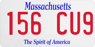 MA license plate 156CU9
