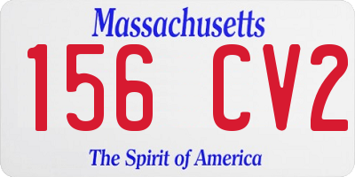 MA license plate 156CV2
