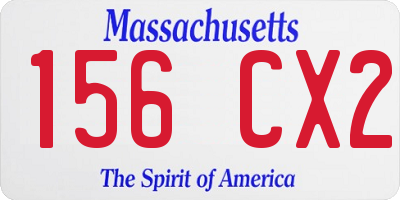 MA license plate 156CX2