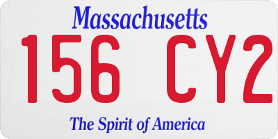 MA license plate 156CY2