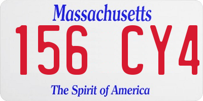 MA license plate 156CY4