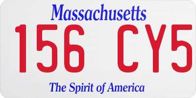 MA license plate 156CY5