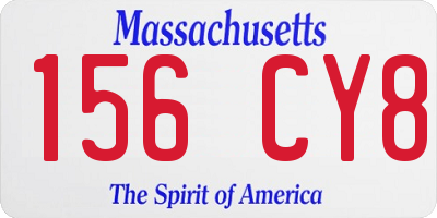 MA license plate 156CY8