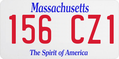 MA license plate 156CZ1