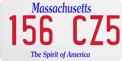 MA license plate 156CZ5