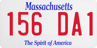 MA license plate 156DA1
