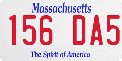 MA license plate 156DA5