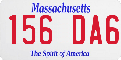 MA license plate 156DA6
