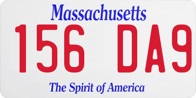 MA license plate 156DA9