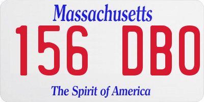 MA license plate 156DB0