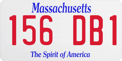 MA license plate 156DB1