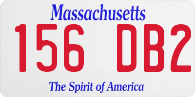 MA license plate 156DB2