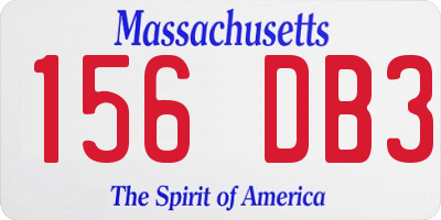 MA license plate 156DB3