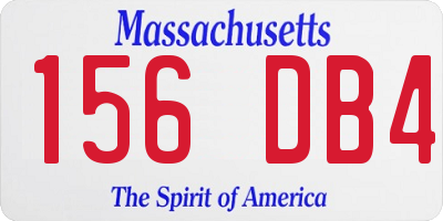 MA license plate 156DB4