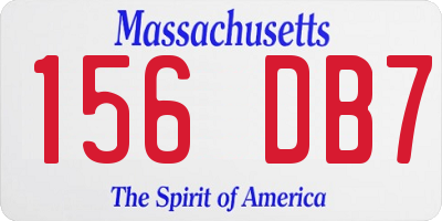 MA license plate 156DB7